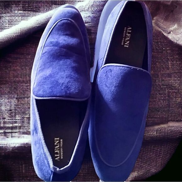 ALFANI Loafer Slip-On   Men ASHER VELVET Driver NAVY ITALIAN MADE Sz 13W - Picture 3 of 7